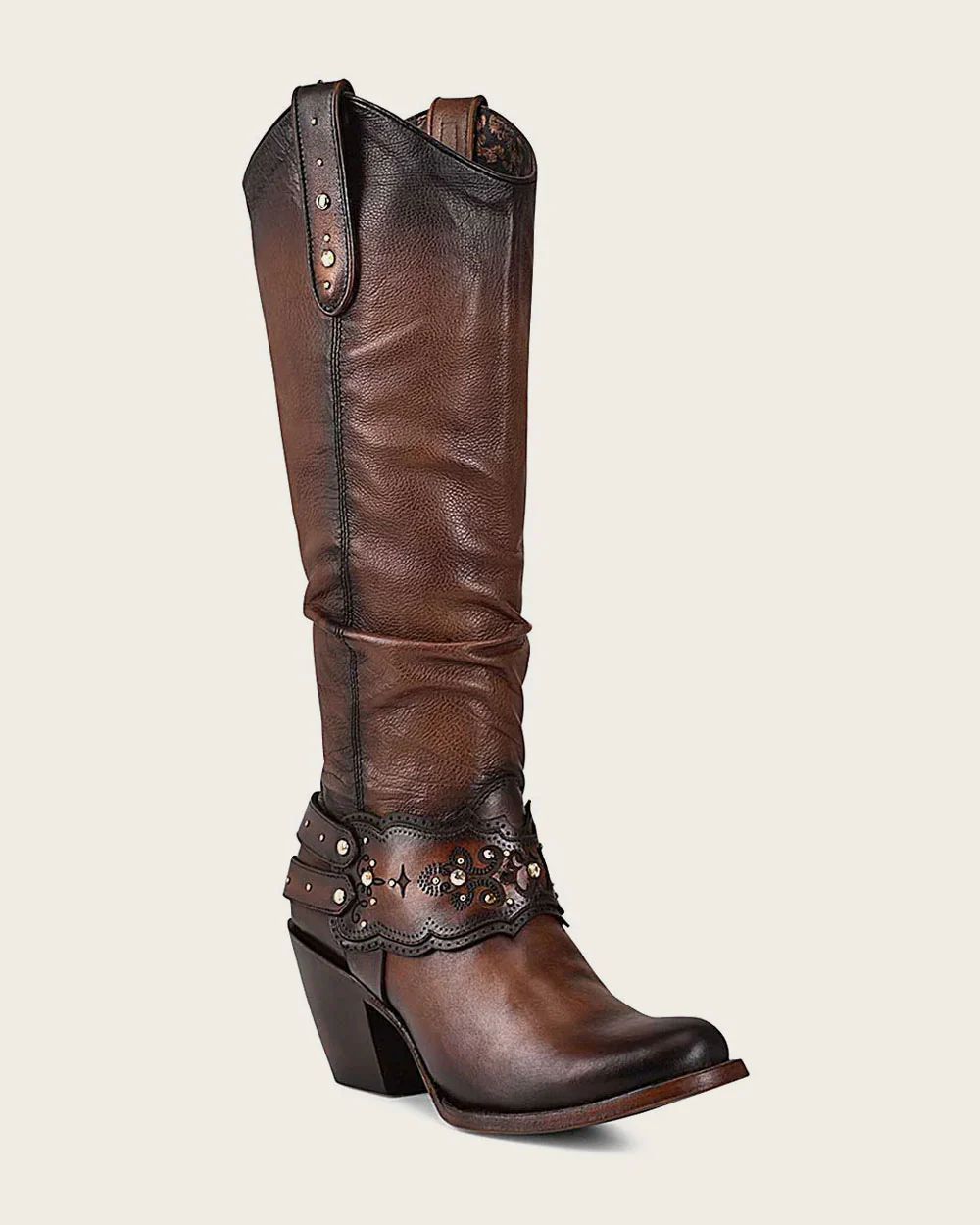 Cuadra Women's Brown Crystal-Embellished Knee-High Boot 1Z41RS