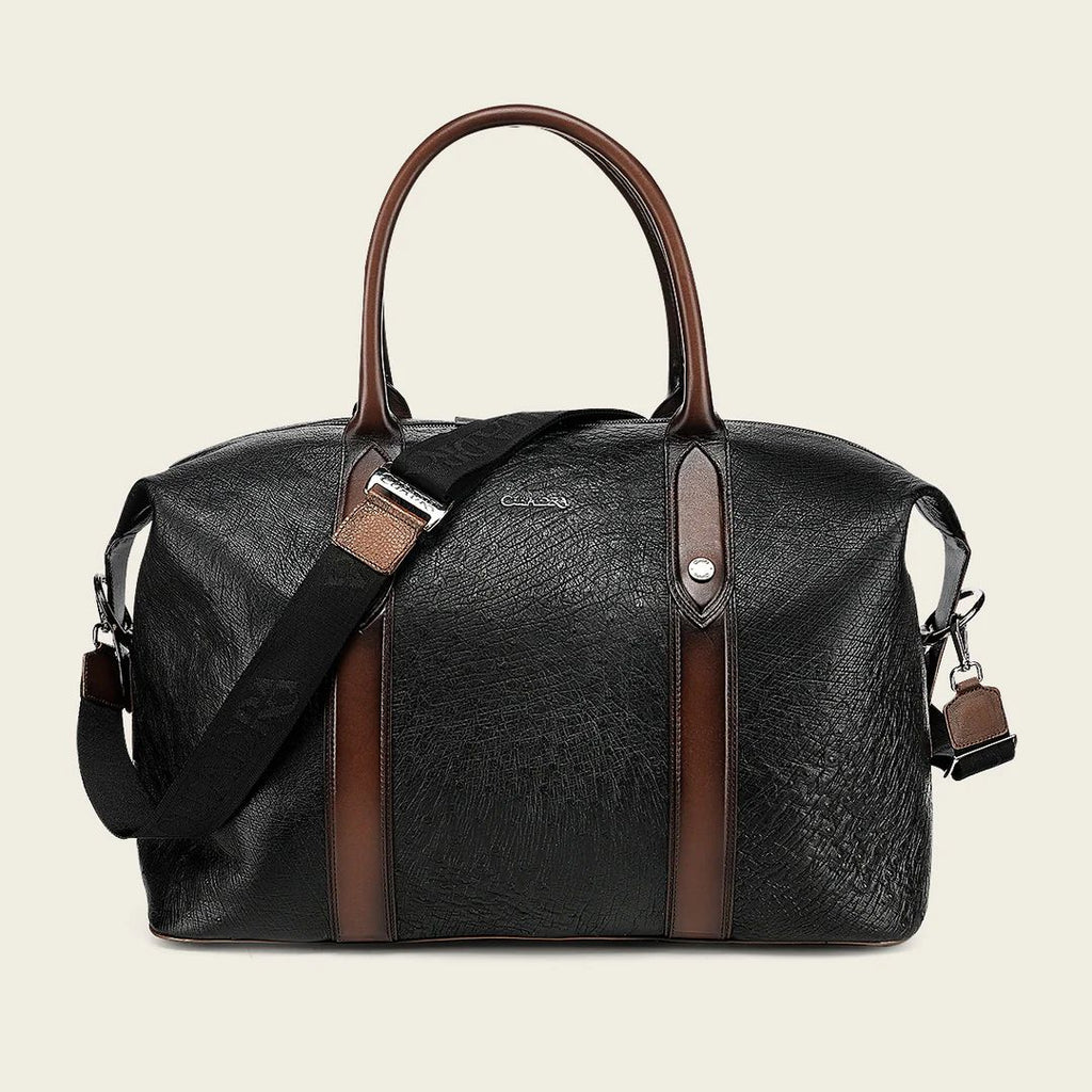 CUADRA | Genuine Black/Honey Ostrich Belly & Bovine Leather Briefcase BOC52AV