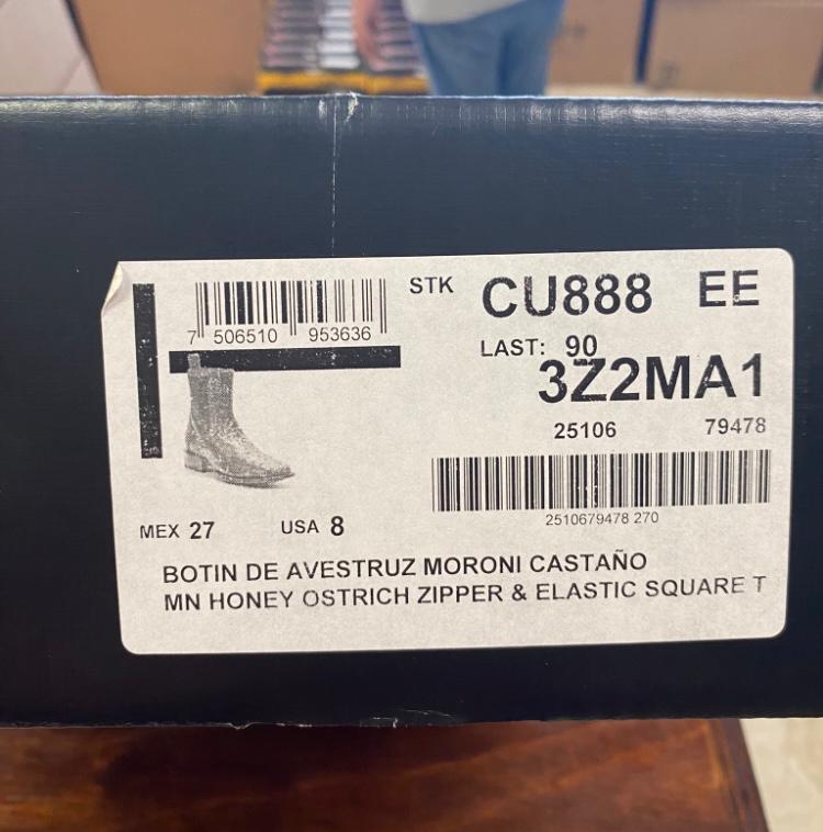 Cuadra Mens Coffee Genuine Ostrich Chelsea Boots CU888