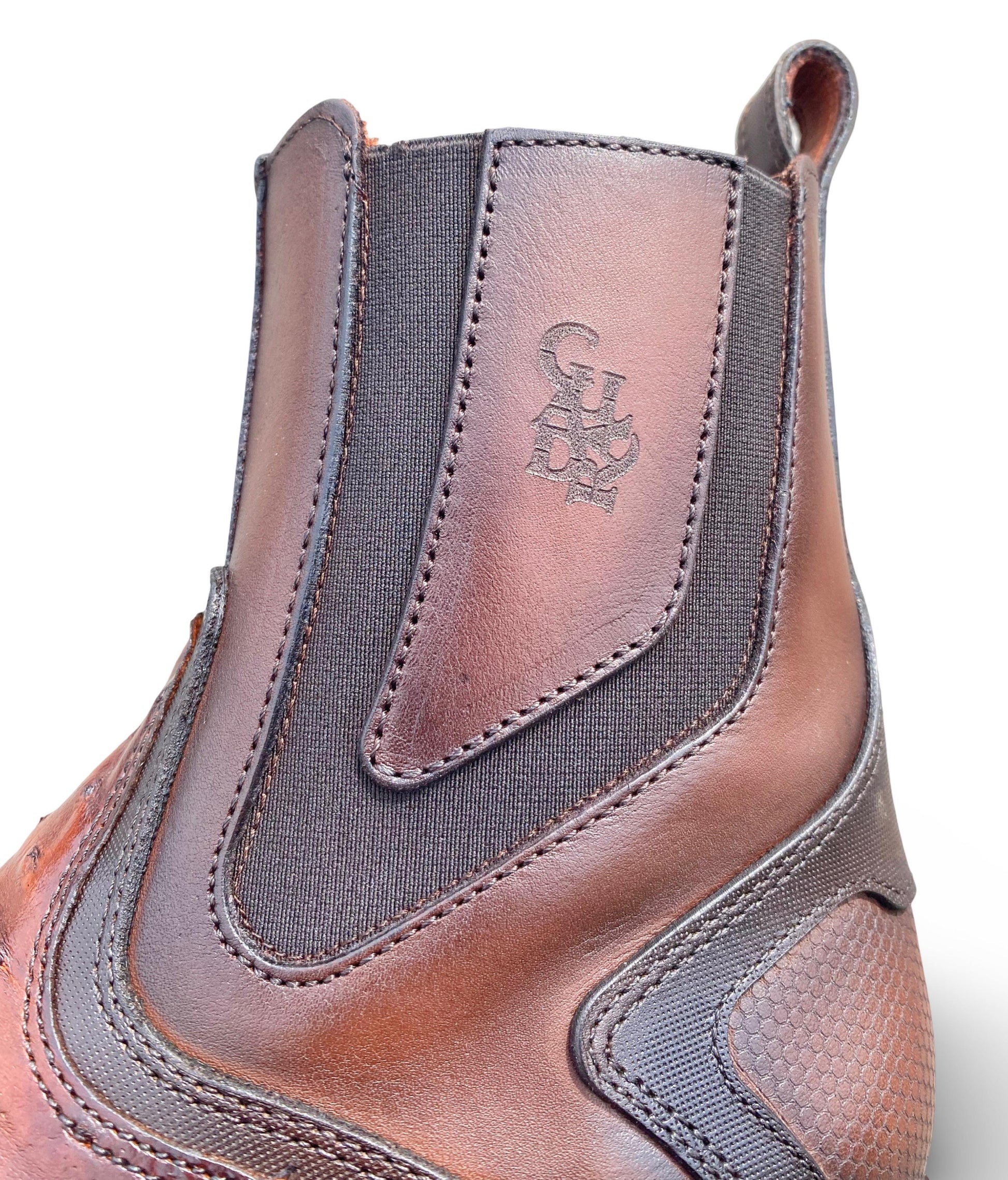 Cuadra Mens Coffee Genuine Ostrich Chelsea Boots CU888