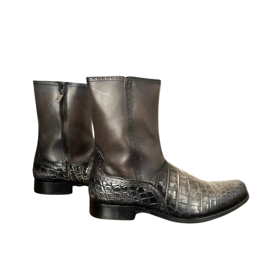 Franco Cuadra Mens Crocodile Cowhide Ankle Boot 827NPTV