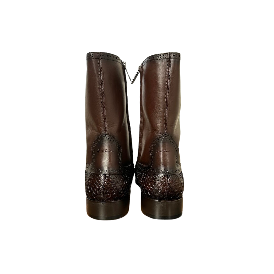 Franco Cuadra Mens Brown Python Cowhide Ankle Boot 827PBTE