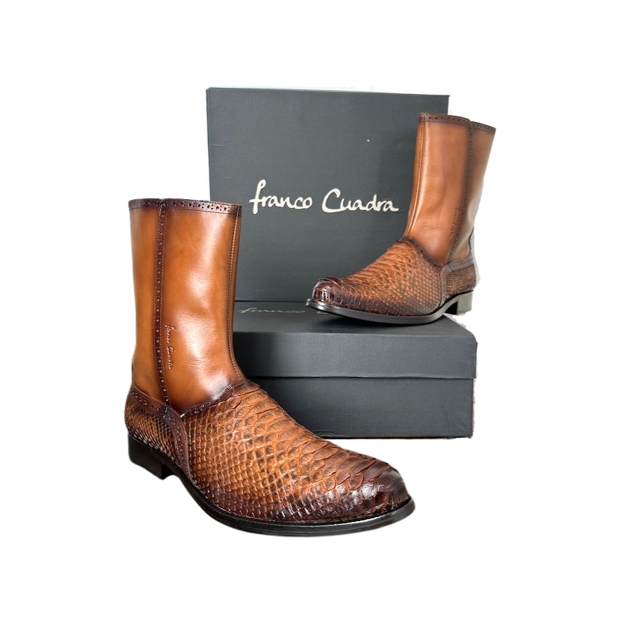 Franco Cuadra Mens Honey Python Cowhide Ankle Boot 827PBTV