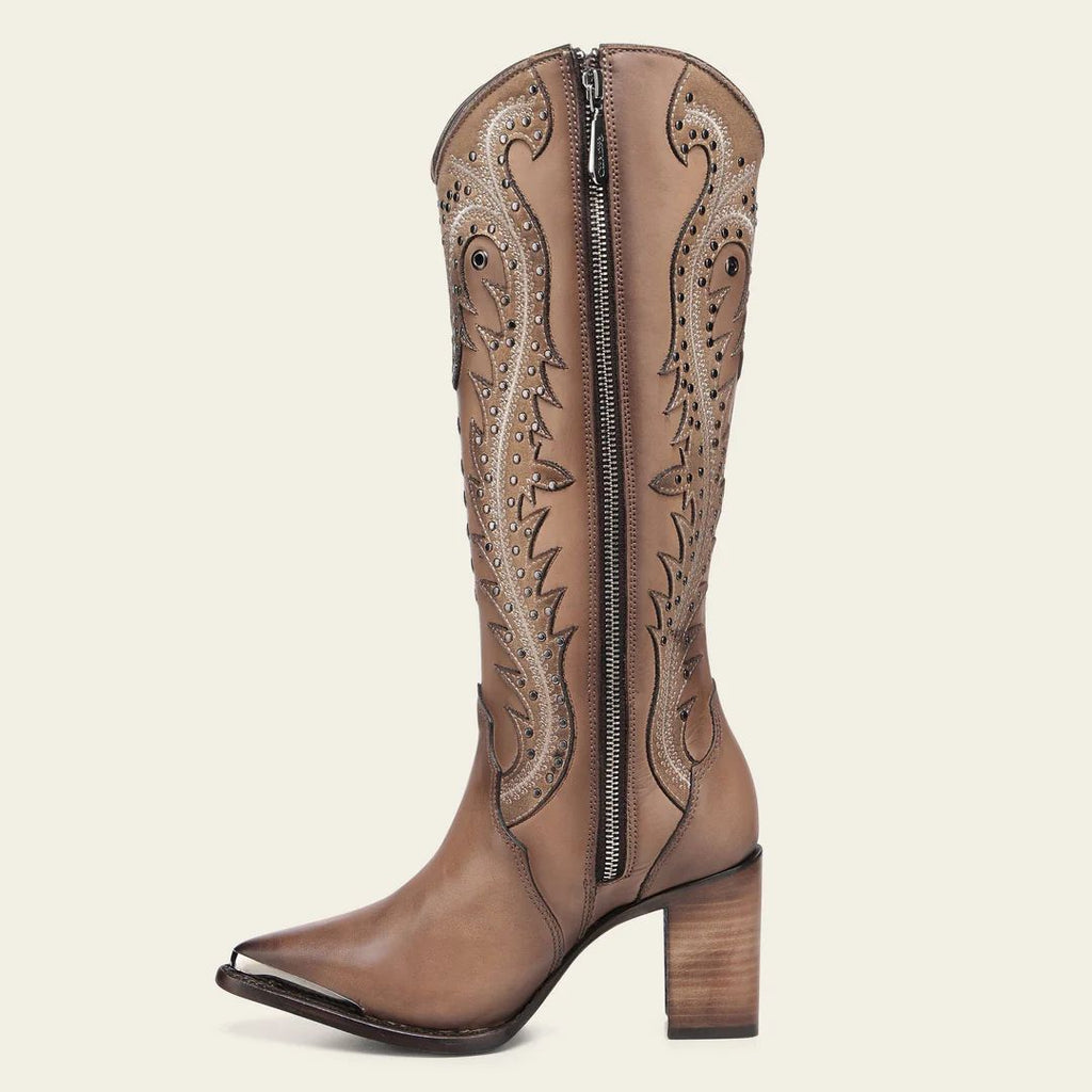 Cuadra Women's Light Brown Tall Bovine Leather Boots 4109RS