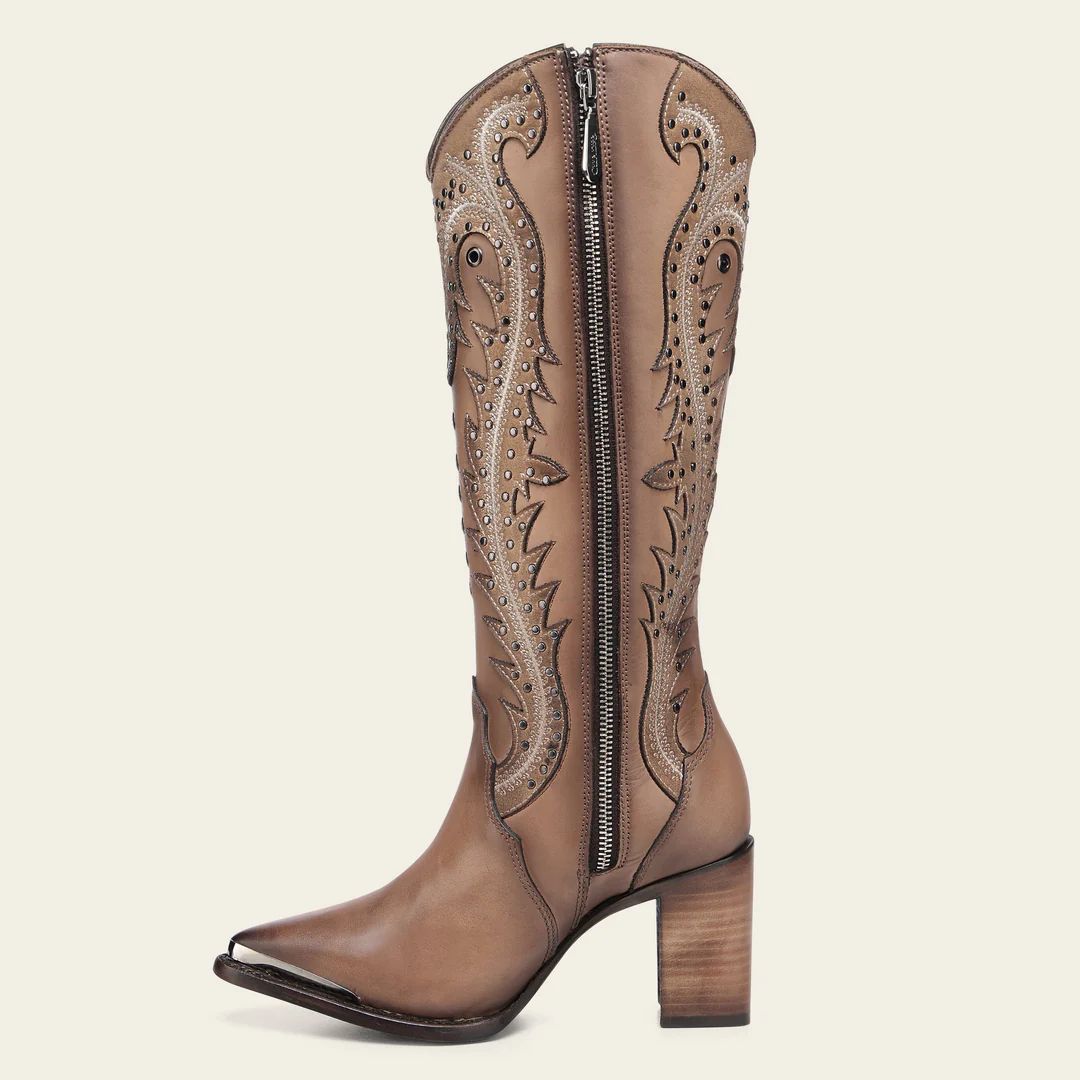 Cuadra Women's Light Brown Tall Bovine Leather Boots 4109RS