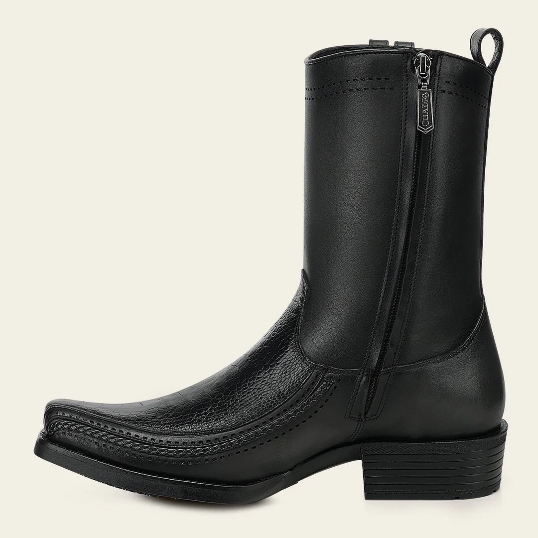 Cuadra Urban Black Boot in Genuine Ostrich Leg Leather for Men 1J4JAP CC299
