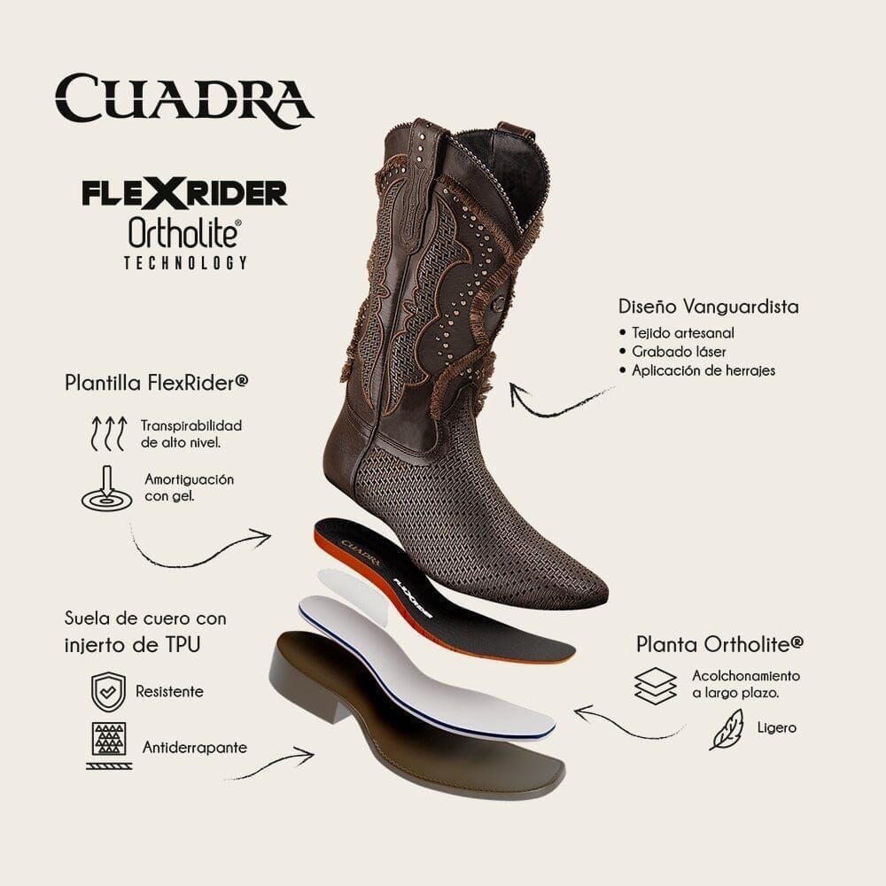 Cuadra Women's Brown Bovine Leather Rodeo Boots 1F3WRS