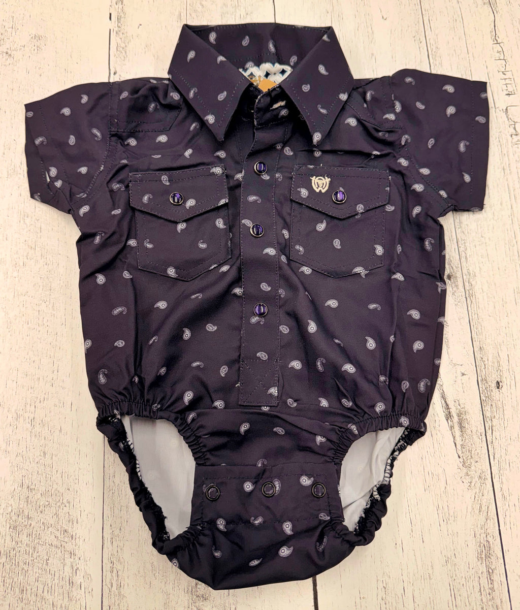 Kids Little Outlaw Paisley Romper Half Sleeve Printed 119RH24