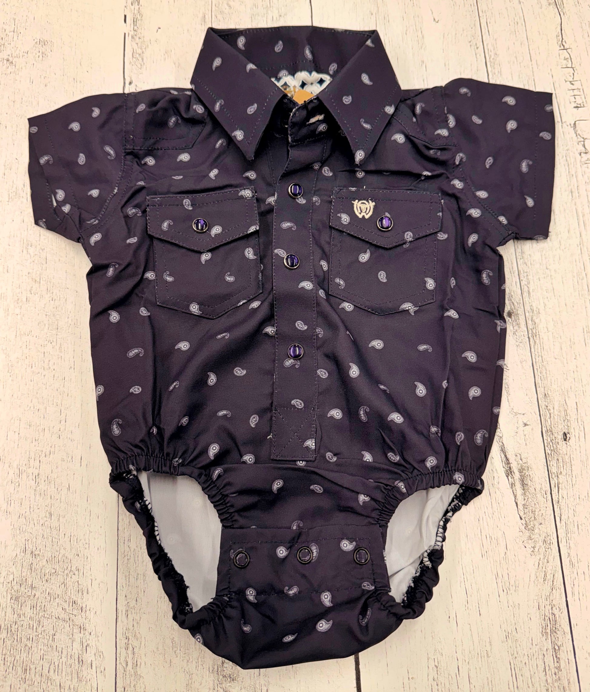 Kids Little Outlaw Paisley Romper Half Sleeve Printed 119RH24