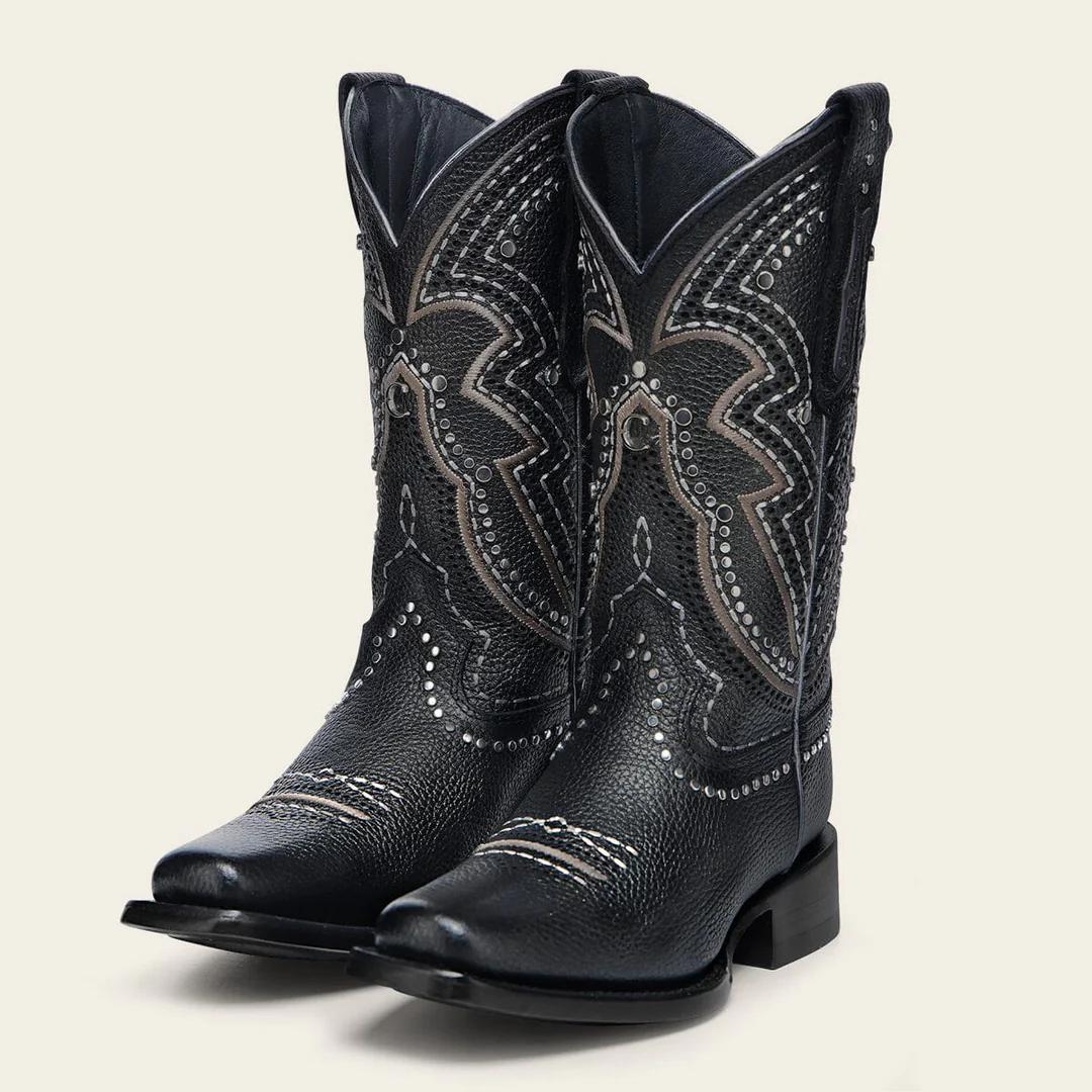 Cuadra Women's Black Bovine Leather Rodeo Boots 1F3XRS