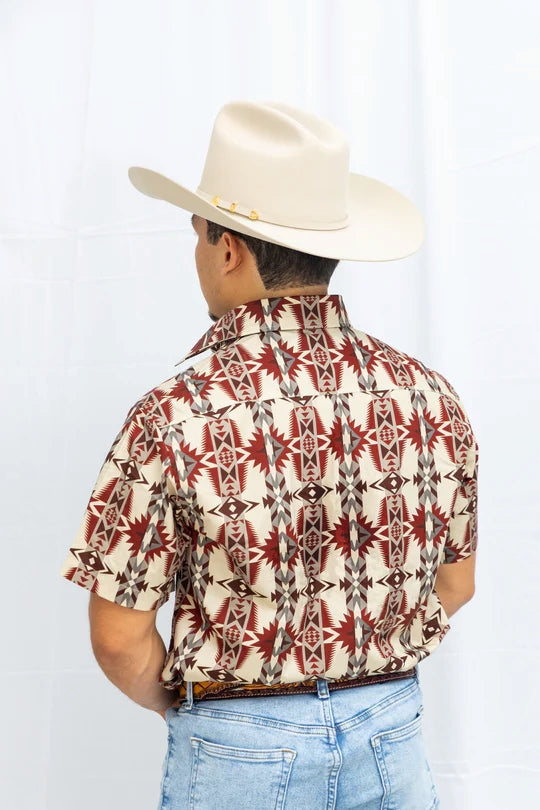 Lost Calf Men's Mahogany Short Sleeve Shirt