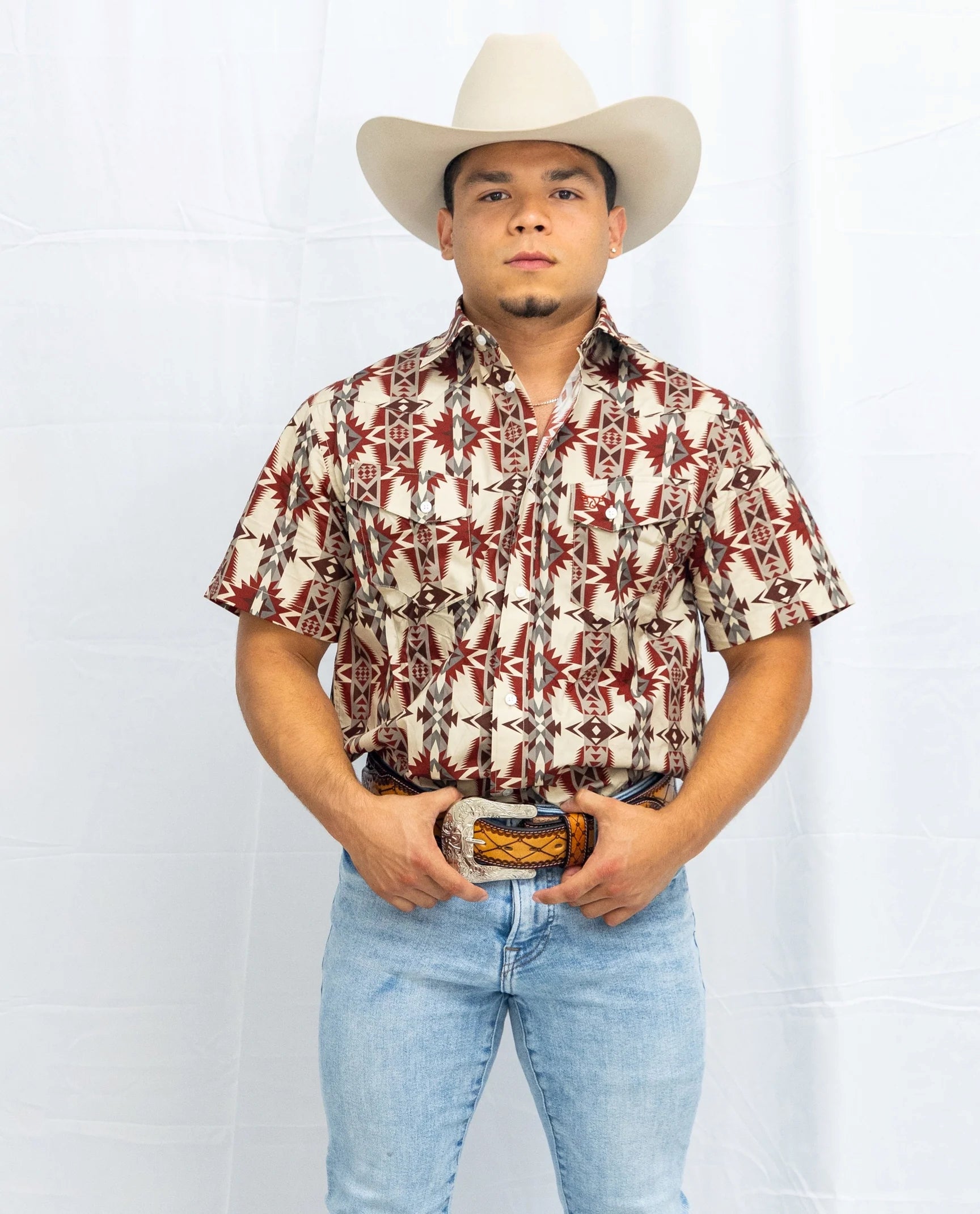 Lost Calf Men's Mahogany Short Sleeve Shirt