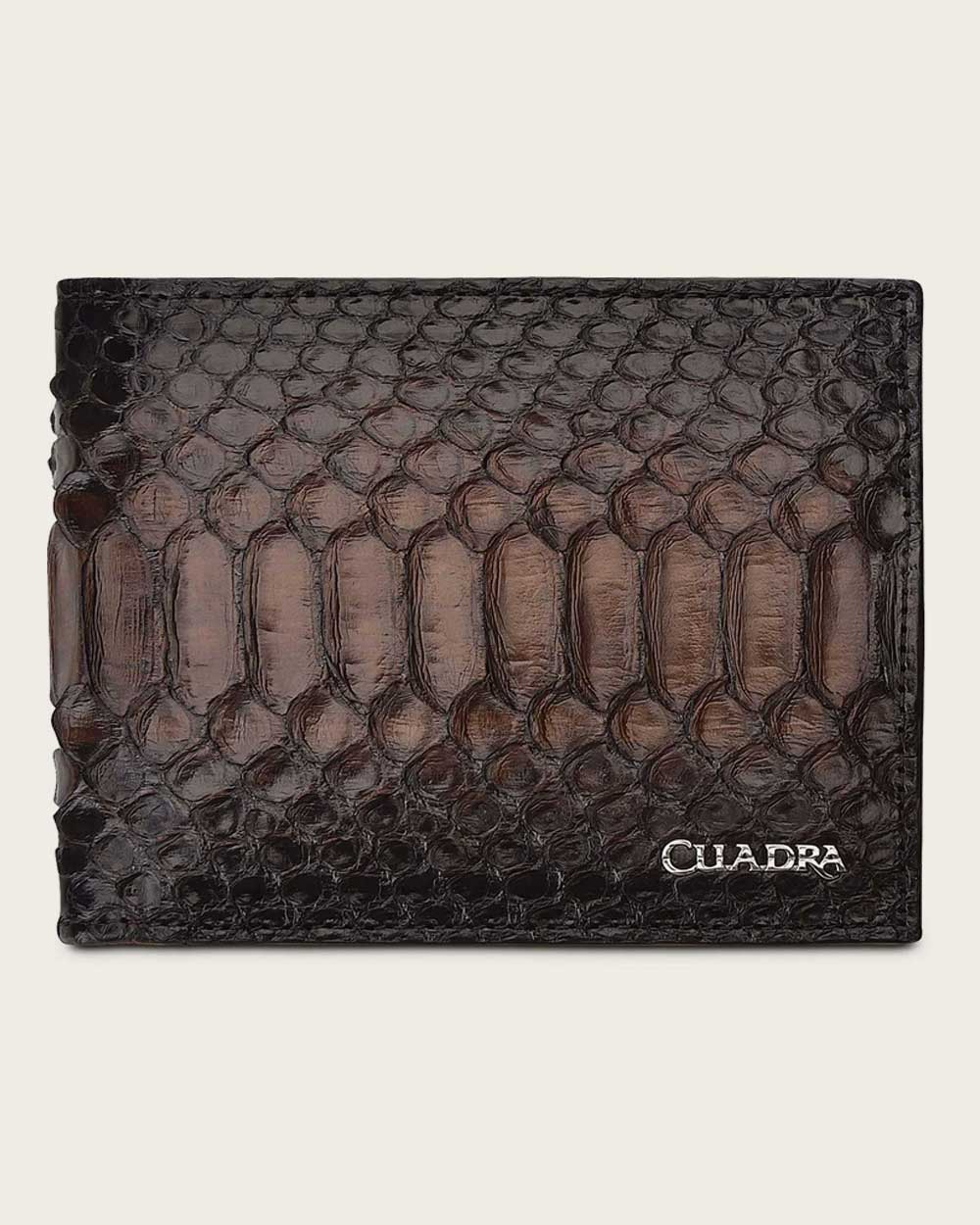 Cuadra Brown bifold python wallet