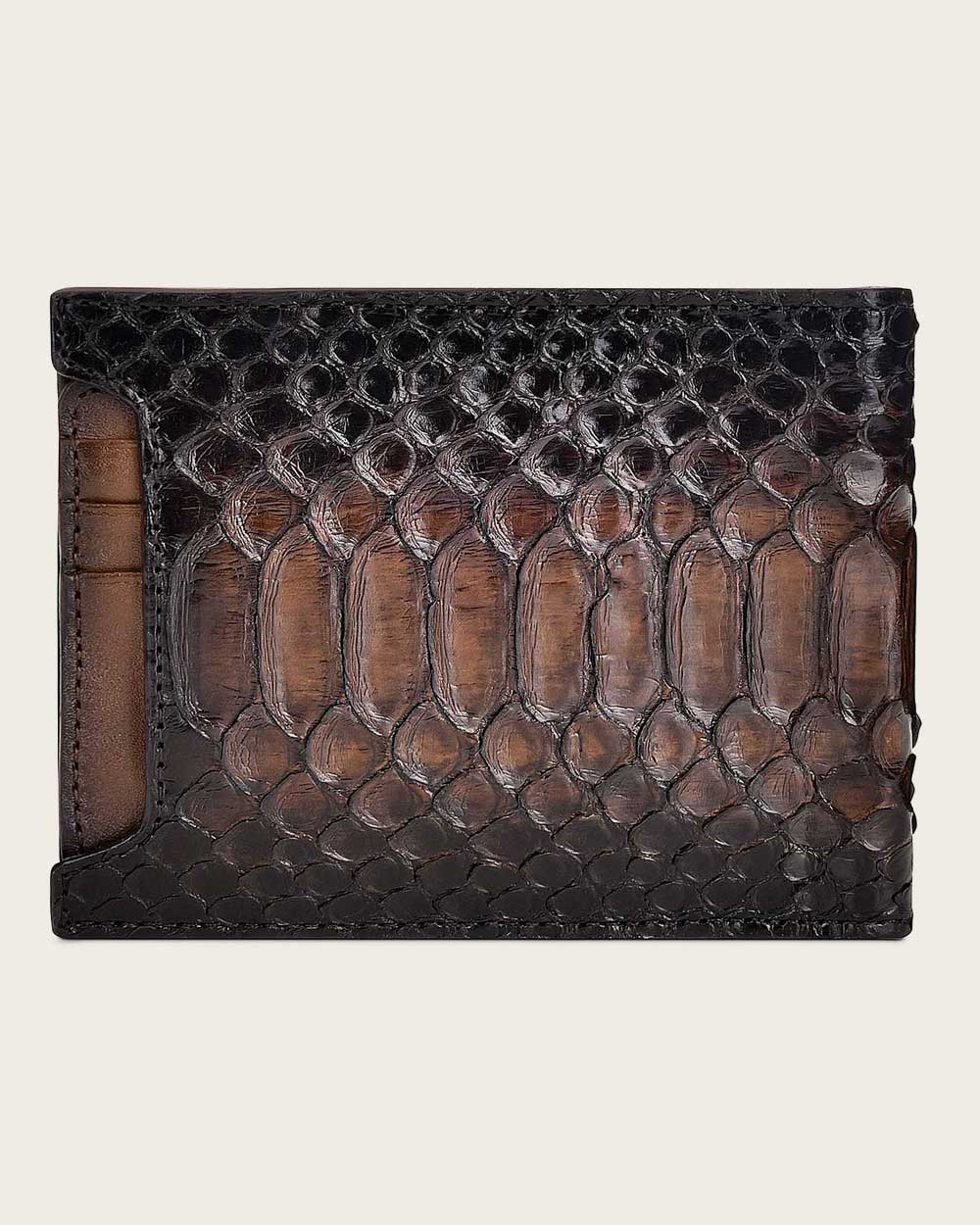 Cuadra Brown bifold python wallet