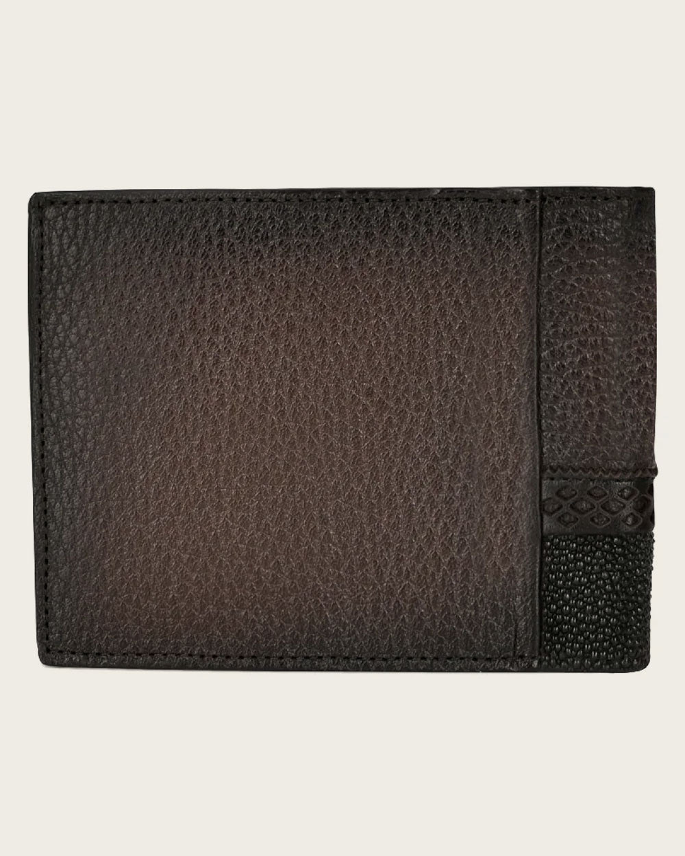 Cuadra Black/Brown Genuine Deer/Stingray Leather Bifold Wallet - BC012MA/DU476