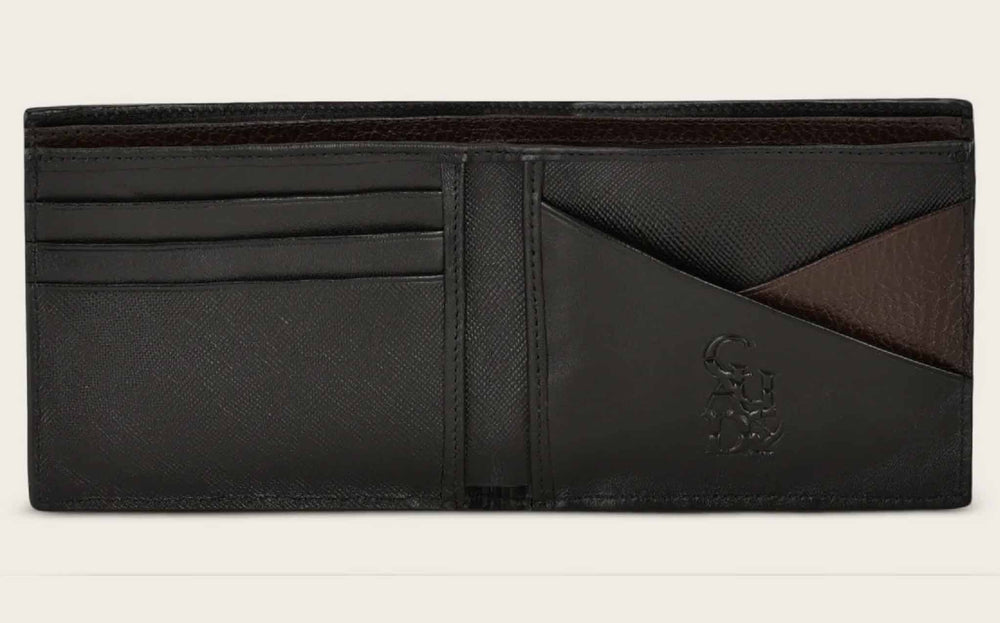 Cuadra Black/Brown Genuine Deer/Stingray Leather Bifold Wallet - BC012MA/DU476