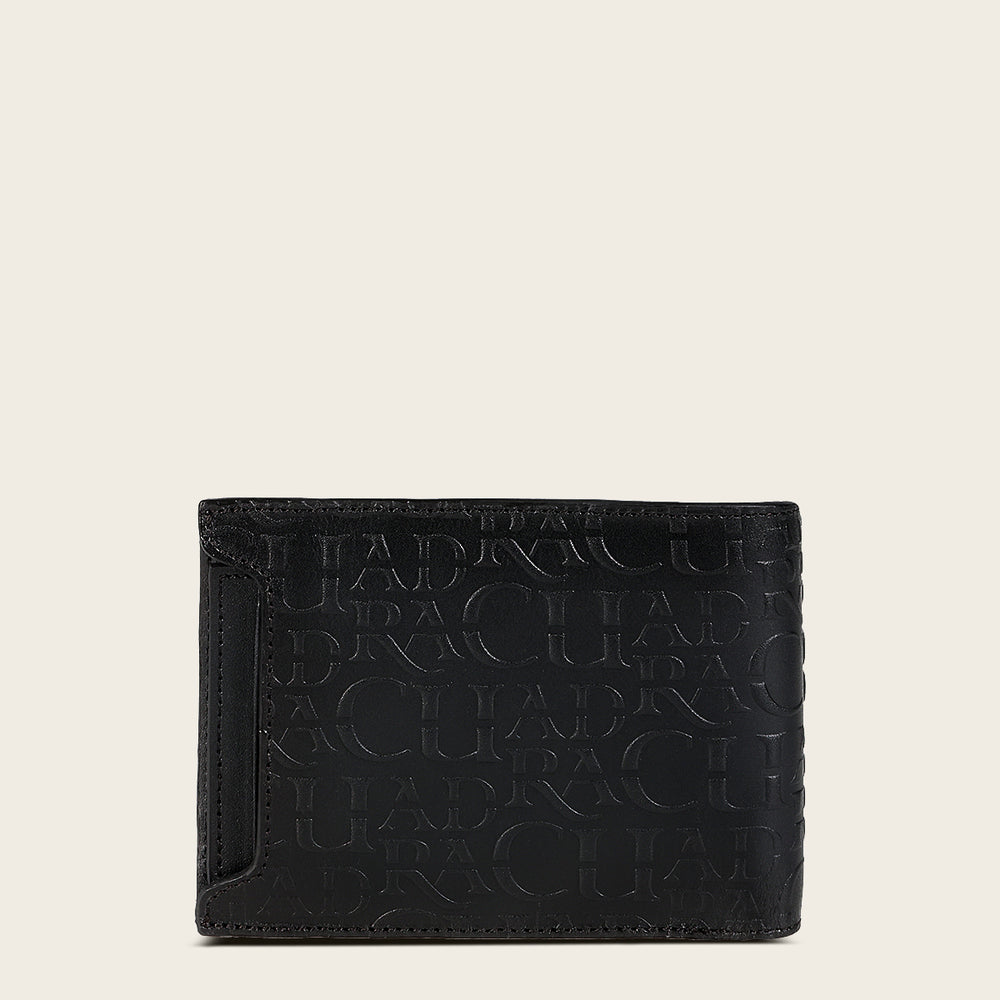 Cuadra Black Genuine Alligator/Bovine Leather Bifold Wallet with Detachable Card Holder - BC027AL/DU618