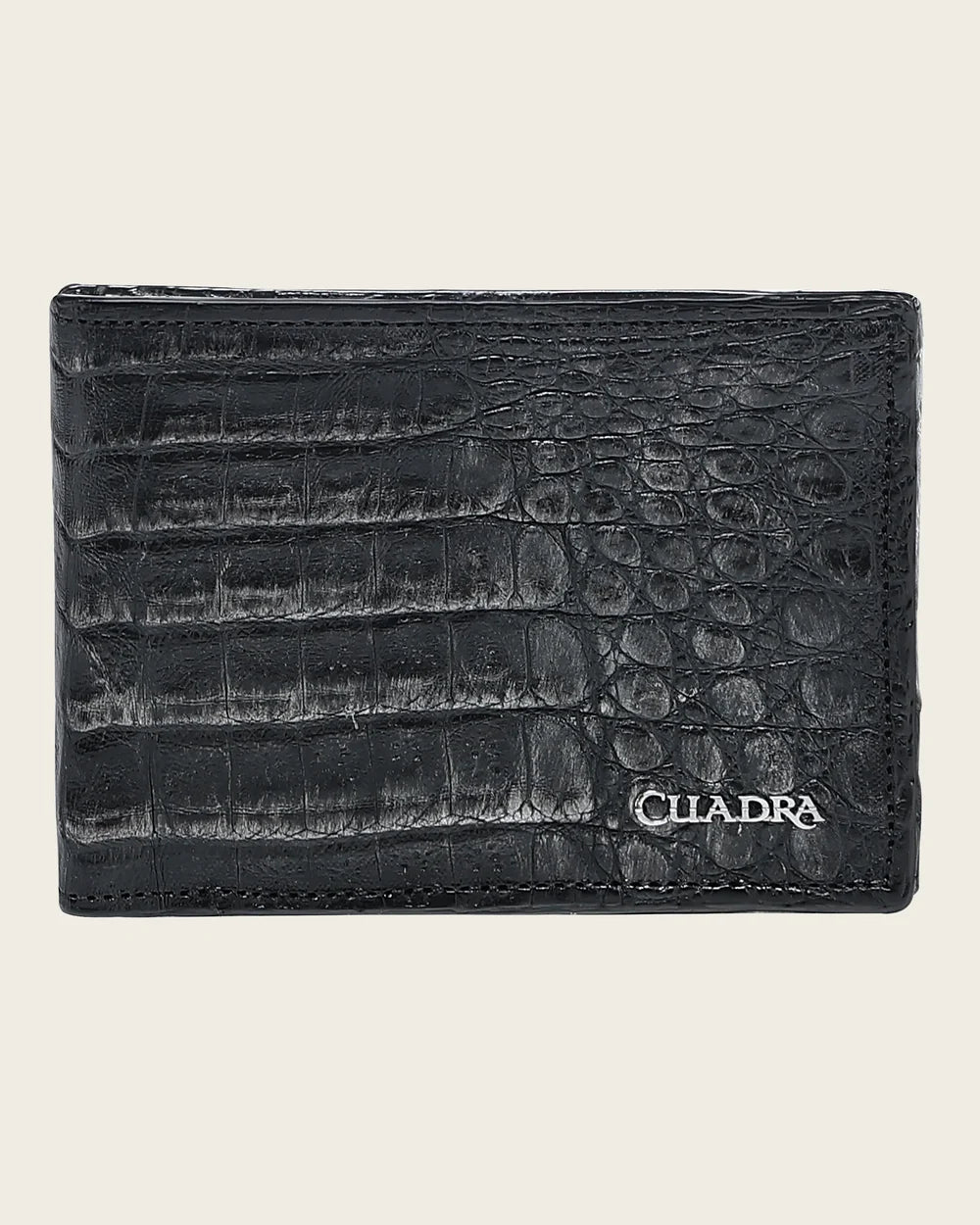 Cuadra Men’s Black Metallic  Fuscus Leather Wallet