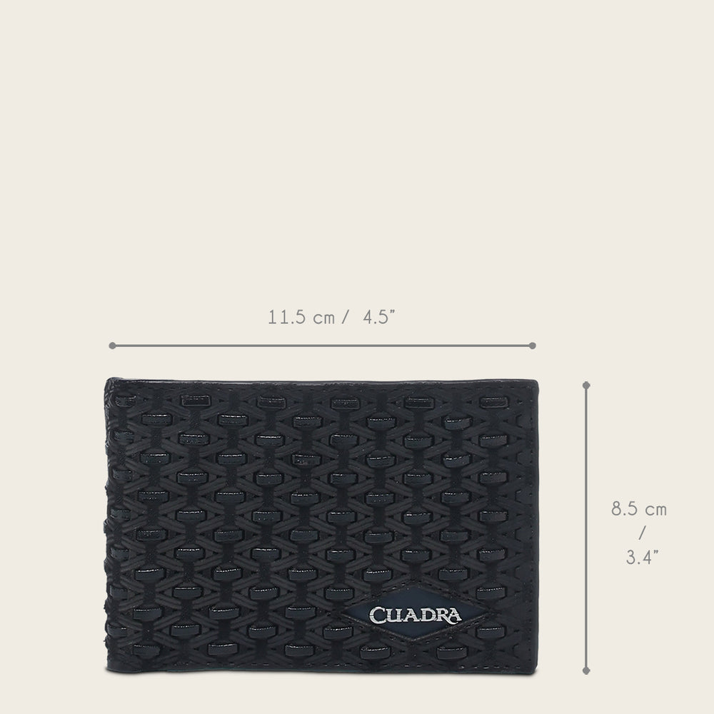 Cuadra Black/Oxford Gray Genuine Bovine Leather Bifold Wallet - BC031RS/DU704