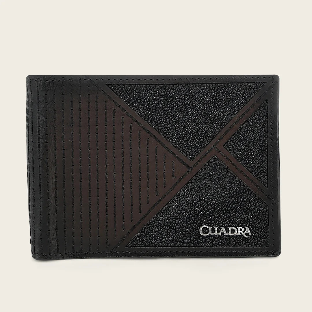 Cuadra Men’s Brown Stingray Leather Wallet with Removable Card Holder
