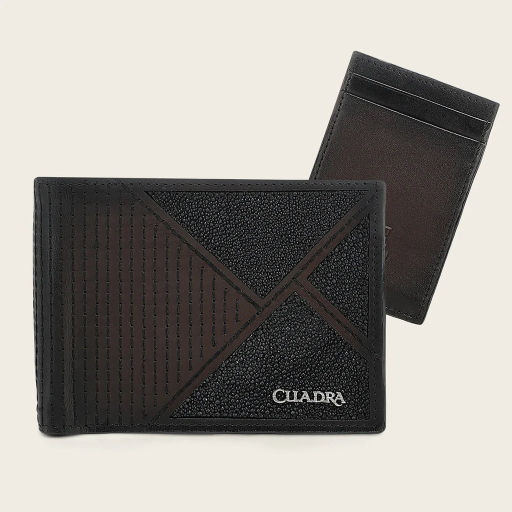 Cuadra Men’s Brown Stingray Leather Wallet with Removable Card Holder
