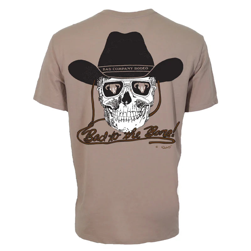 HOOEY MENST-SHIRT "BAD COMPANY" TAN W/BLACK & WHITE