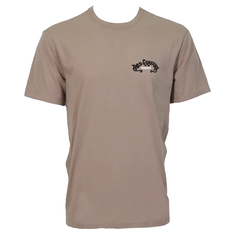 HOOEY MENST-SHIRT "BAD COMPANY" TAN W/BLACK & WHITE