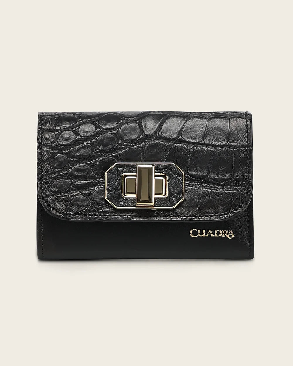 CUADRA WOMENS WALLET BLACK ALLIGATOR