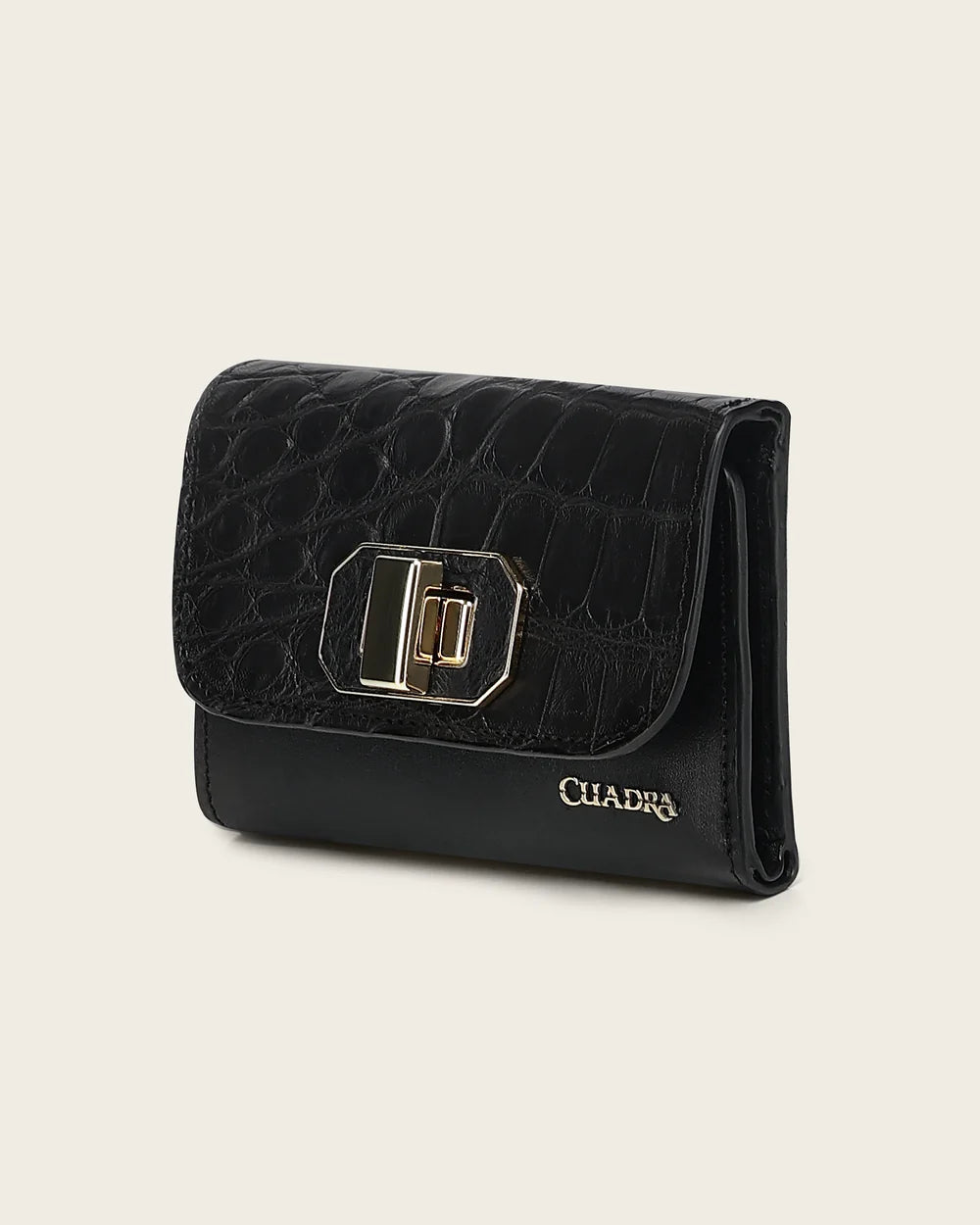 CUADRA WOMENS WALLET BLACK ALLIGATOR