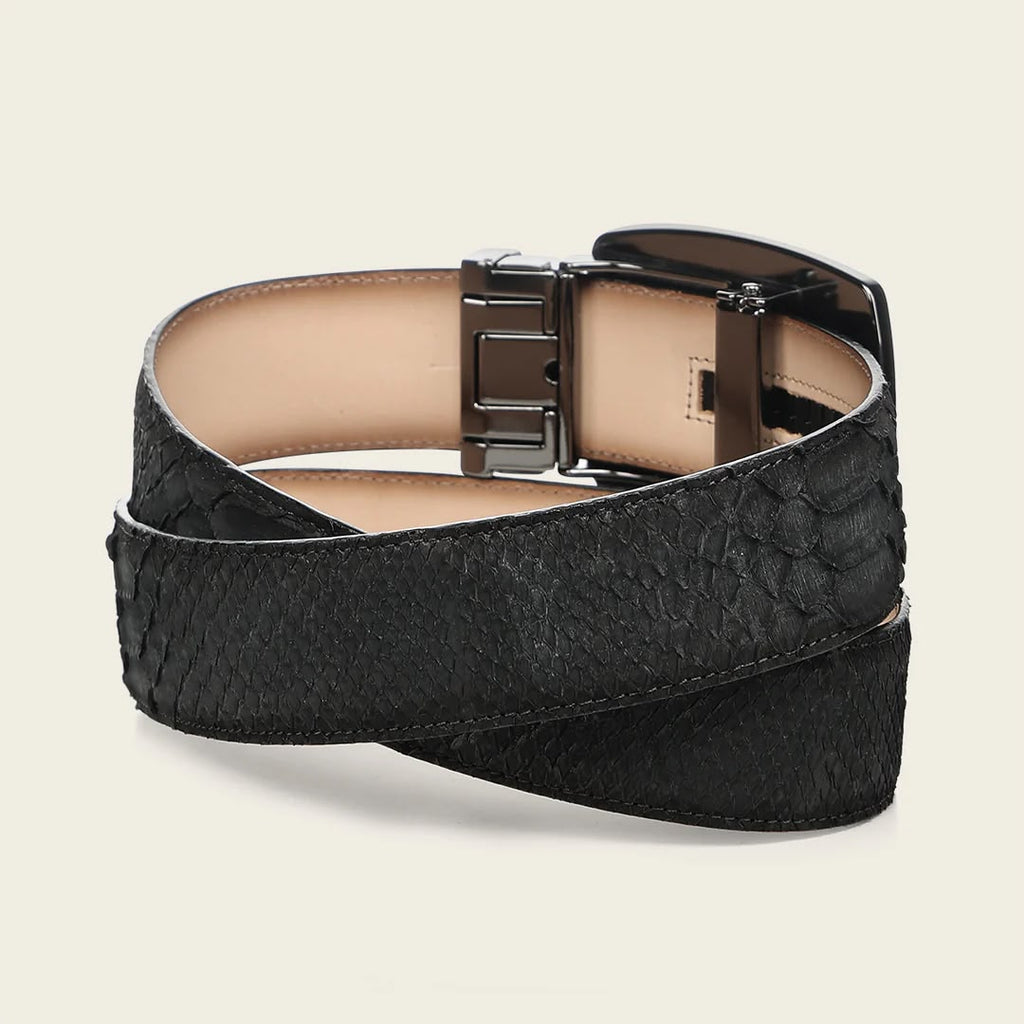 Cuadra Men's Belt Black Python Back Nubuck Black BC483/CV519PH