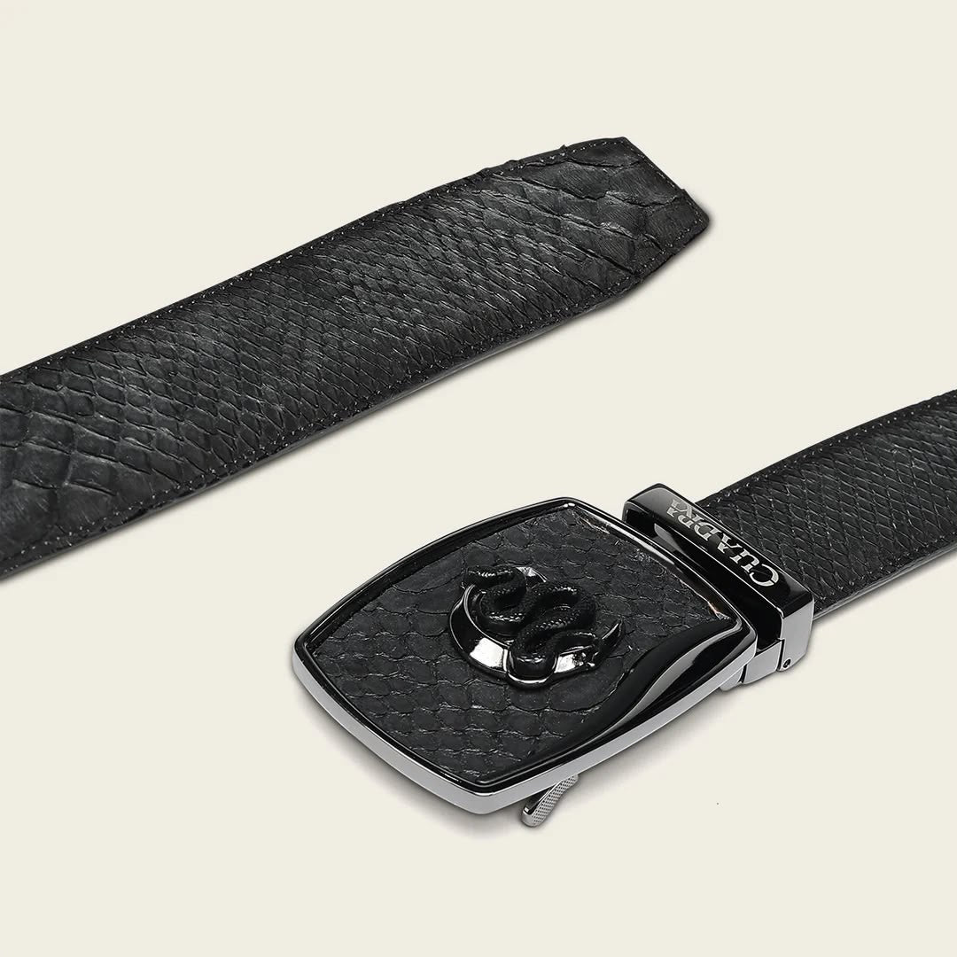 Cuadra Men's Belt Black Python Back Nubuck Black BC483/CV519PH