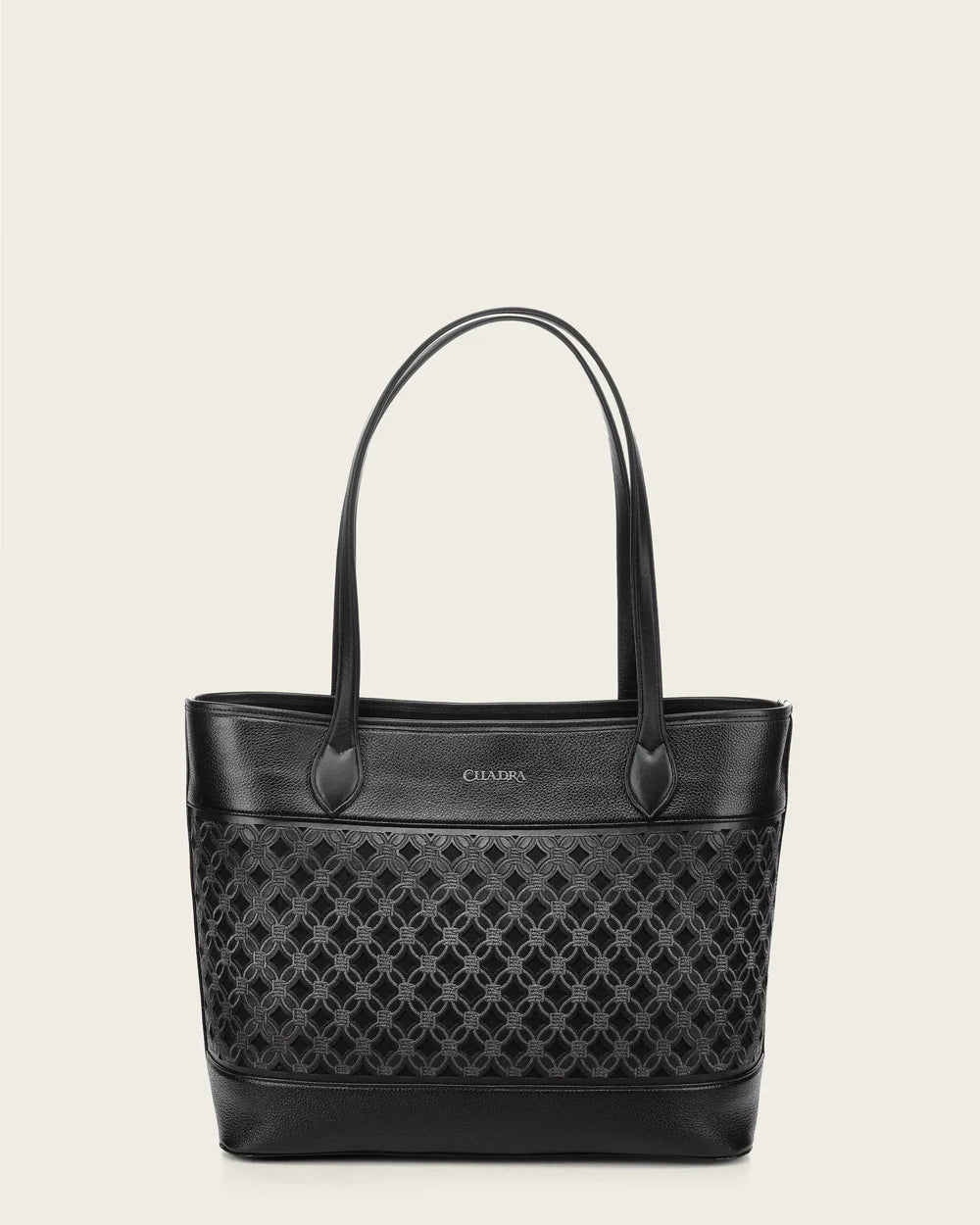 Cuadra Black Tote bag in genuine Bovine leather for women