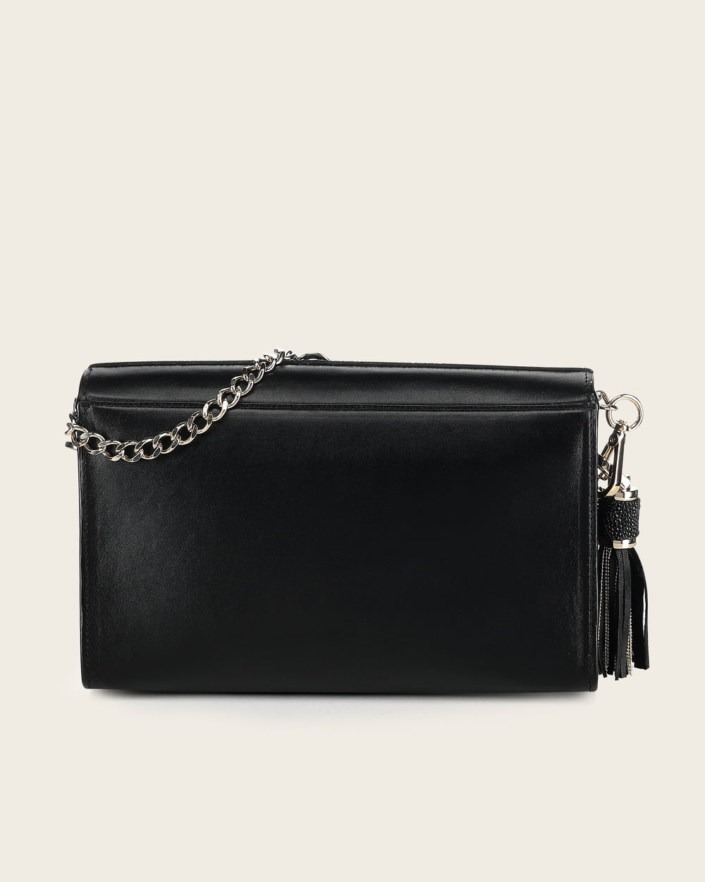 Black Clutch Bag In Genuine Stingray Leather For Women