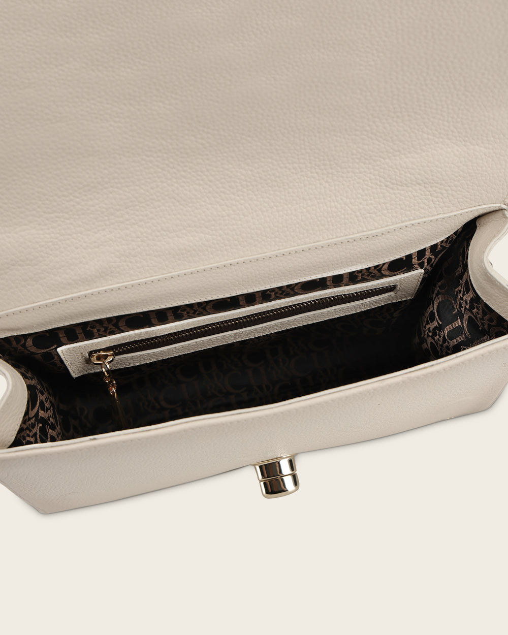 Cuadra Women’s Beige Bovine Leather Shoulder Bag Clutch Style With Crystals- DU823/BOD4CRS