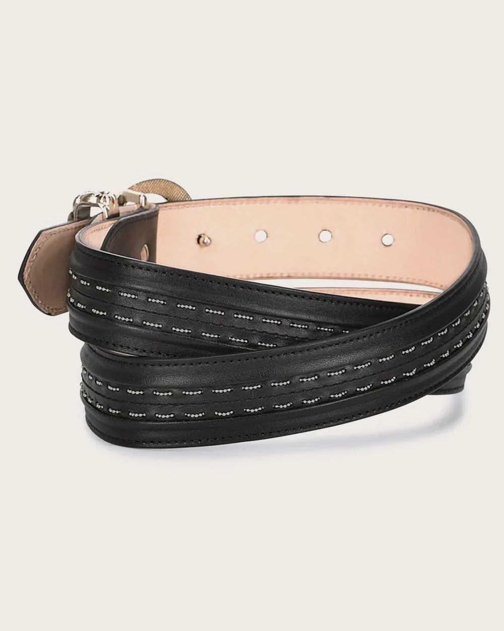 Cuadra Women's Aztec Black Genuine Bovine Leather Belt - CD984RS