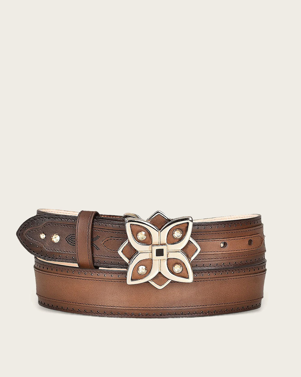 Cuadra Women's Minimalist Brown Genuine Bovine Leather Belt - CDA10RS
