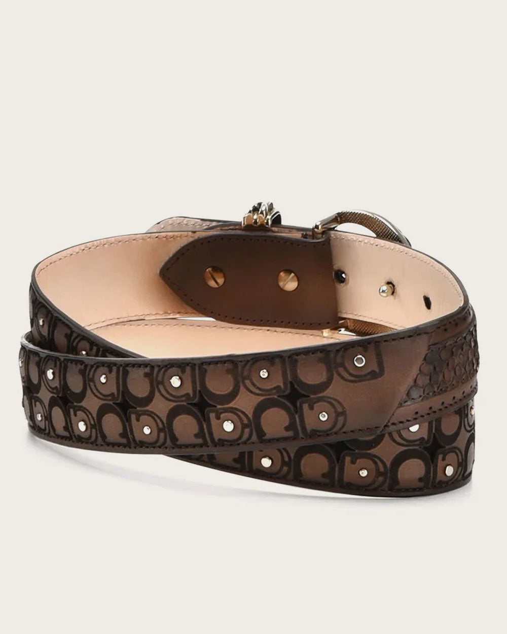 Cuadra Women's Trufa Brown Genuine Python/Bovine Leather Belt - BC329/CDA30PH