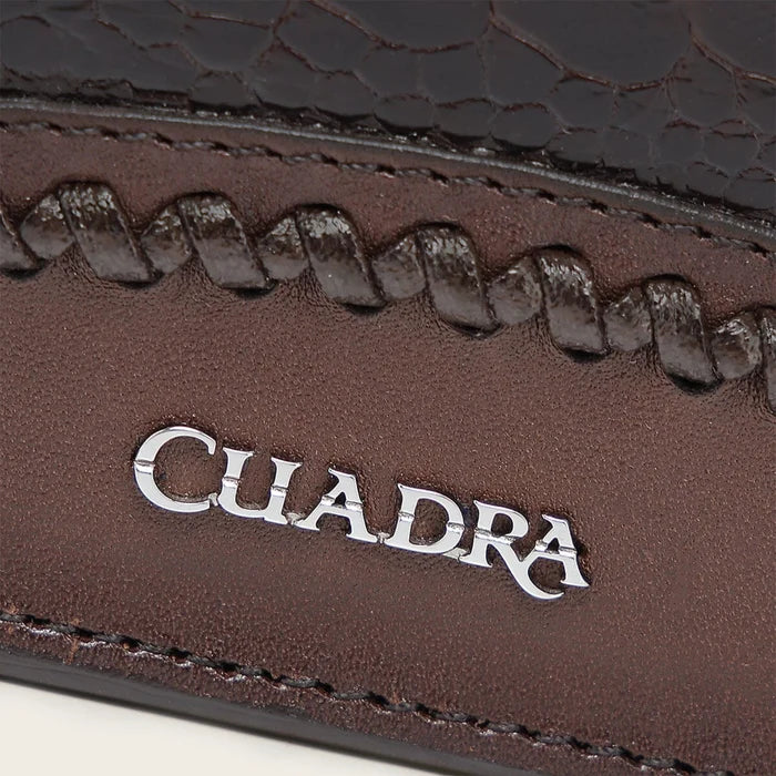 Cuadra Men's Luxury Genuine Ostrich Leg Leather Wallet, Chocolate