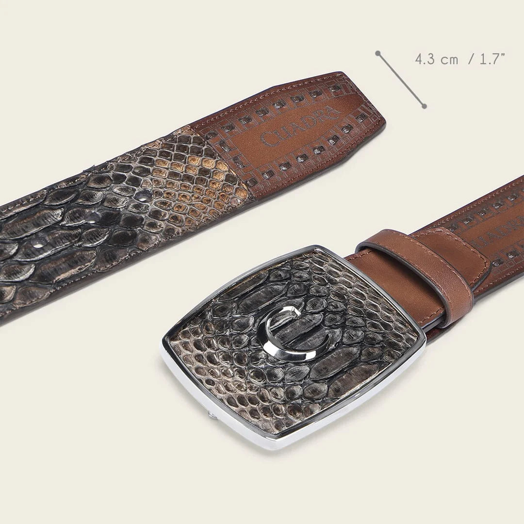 Cuadra Men's Maverick Brown Python Belt