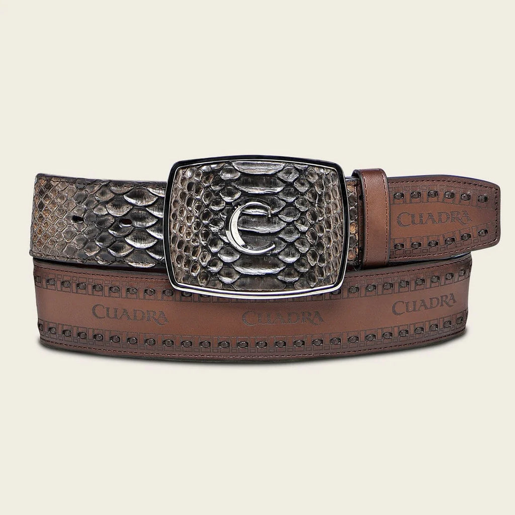 Cuadra Men's Maverick Brown Python Belt