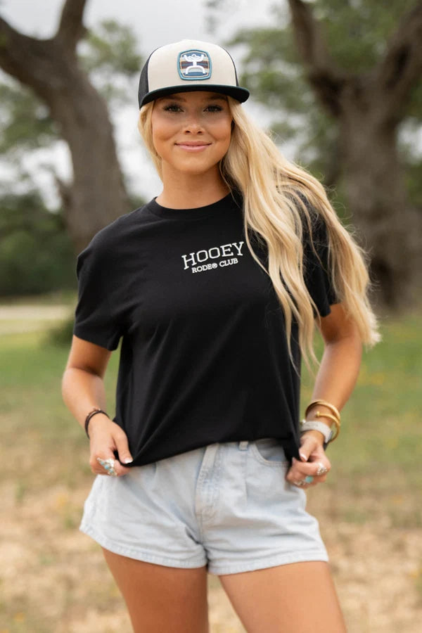 Hooey Women's T-Shirt "Social Club" Black w/Grey Cactus