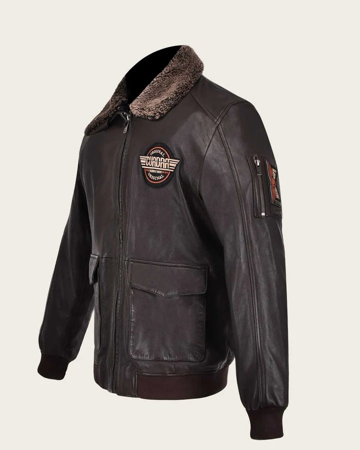 CUADRA BROWN AVIATOR STYLE JACKET JC215