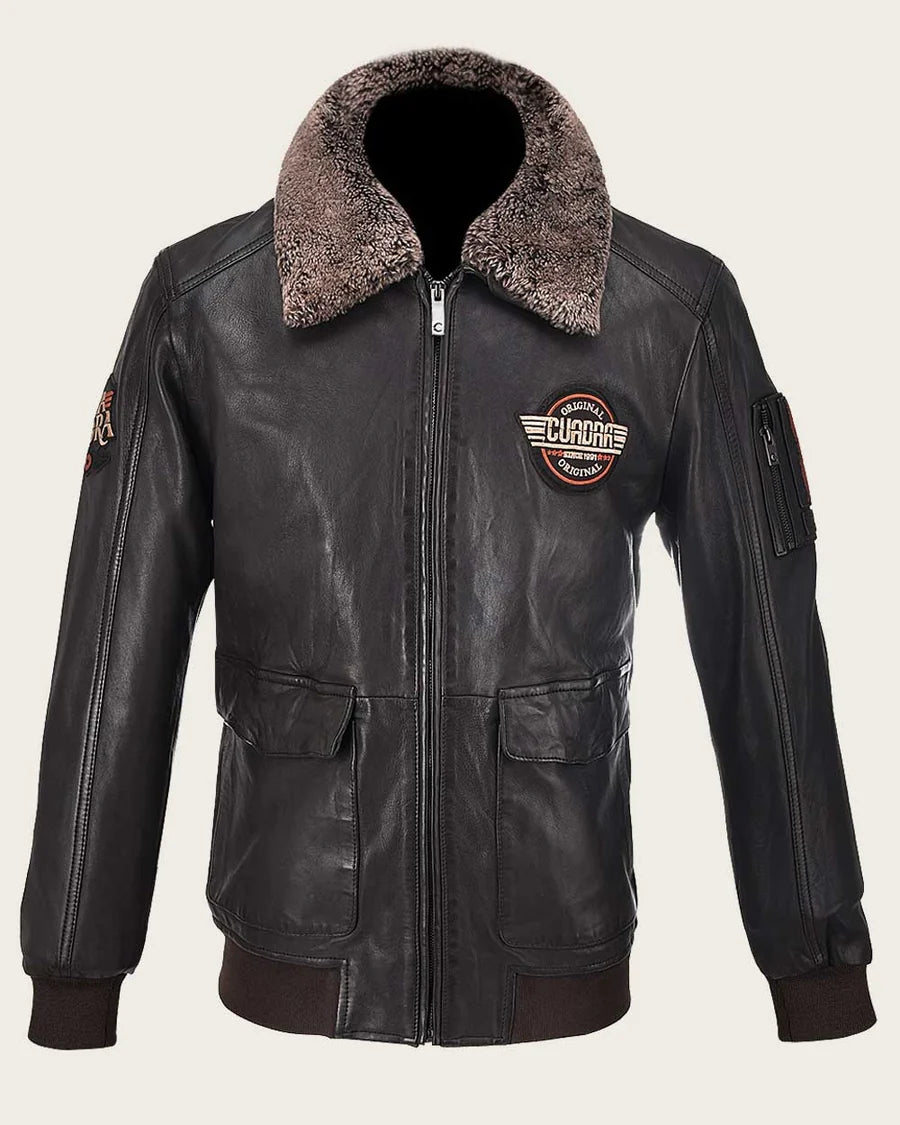 CUADRA BROWN AVIATOR STYLE JACKET JC215