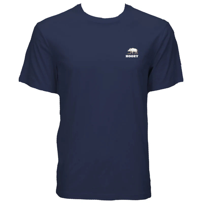 HOOEY MENS T-SHIRT "JAVELINA" NAVY W/WHITE & TAN