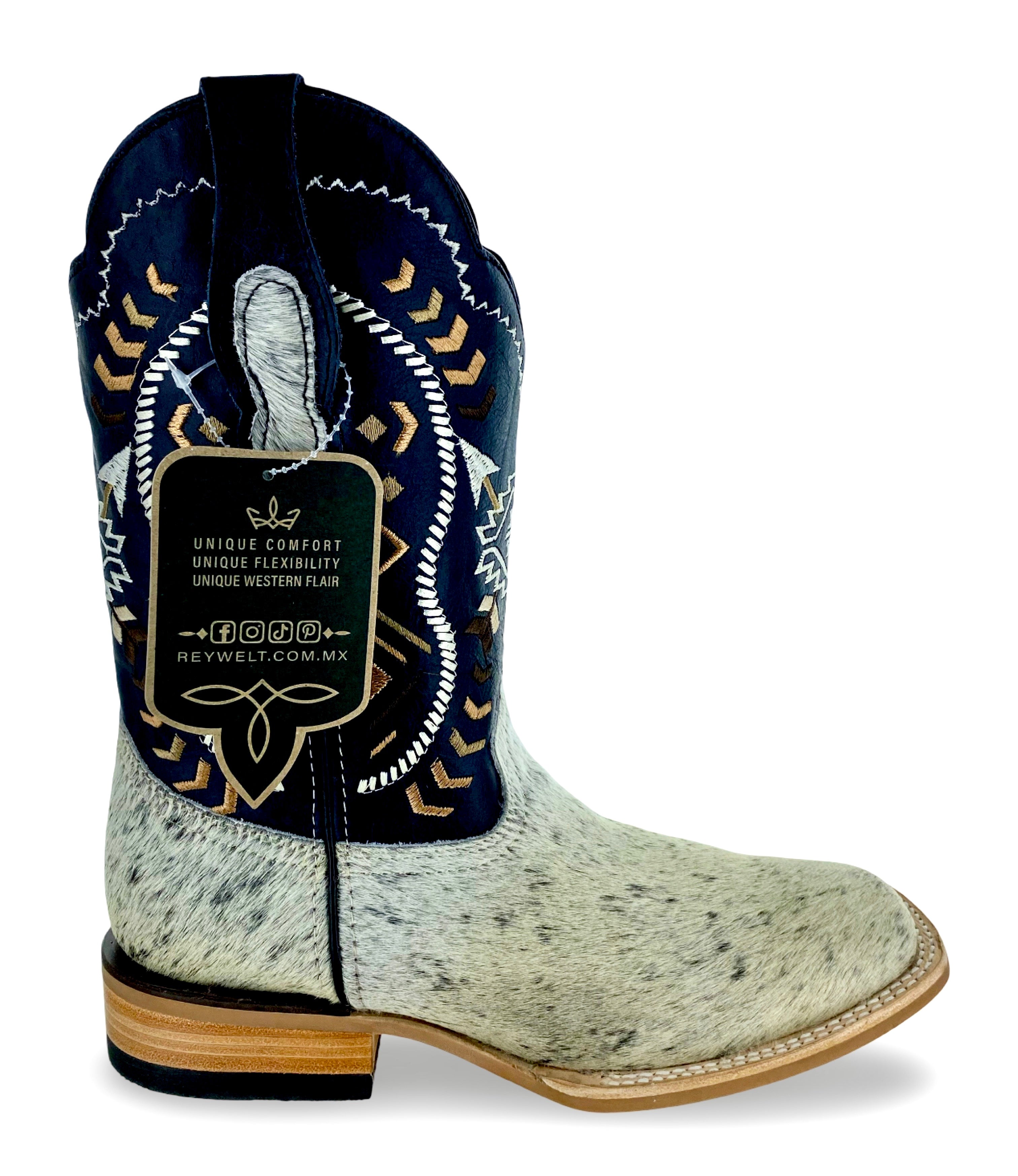 Reywelt Men's 070 PVBZHT Pelo Vaca Barza Negro