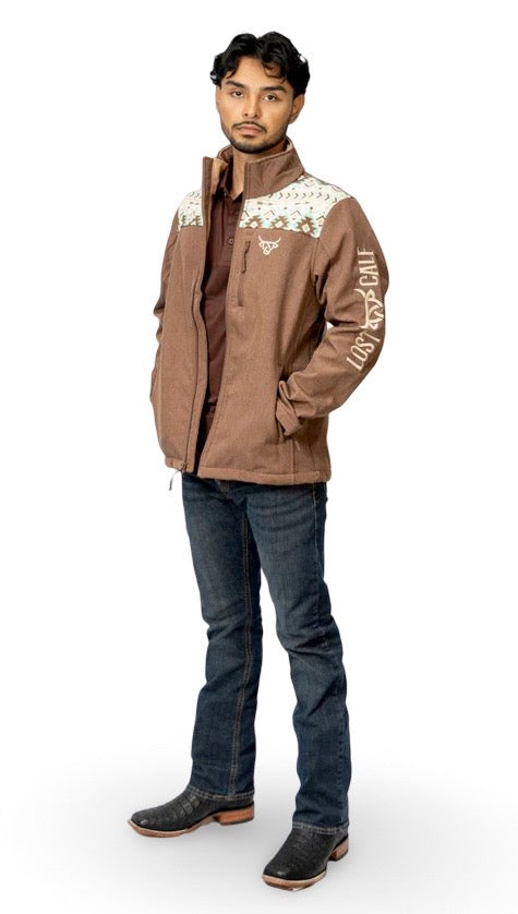 Lost Calf Heather Brown Aztec Unisex Jacket