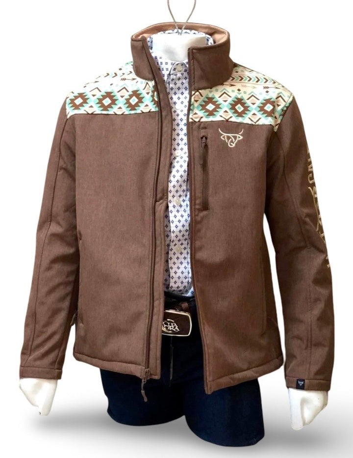 Lost Calf Heather Brown Aztec Unisex Jacket