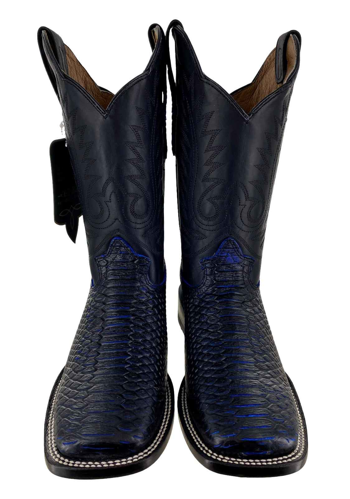 Reywelt Men's 070 PTBZC Pithon Salvaje Azul Acua Cabret Negro L-51191