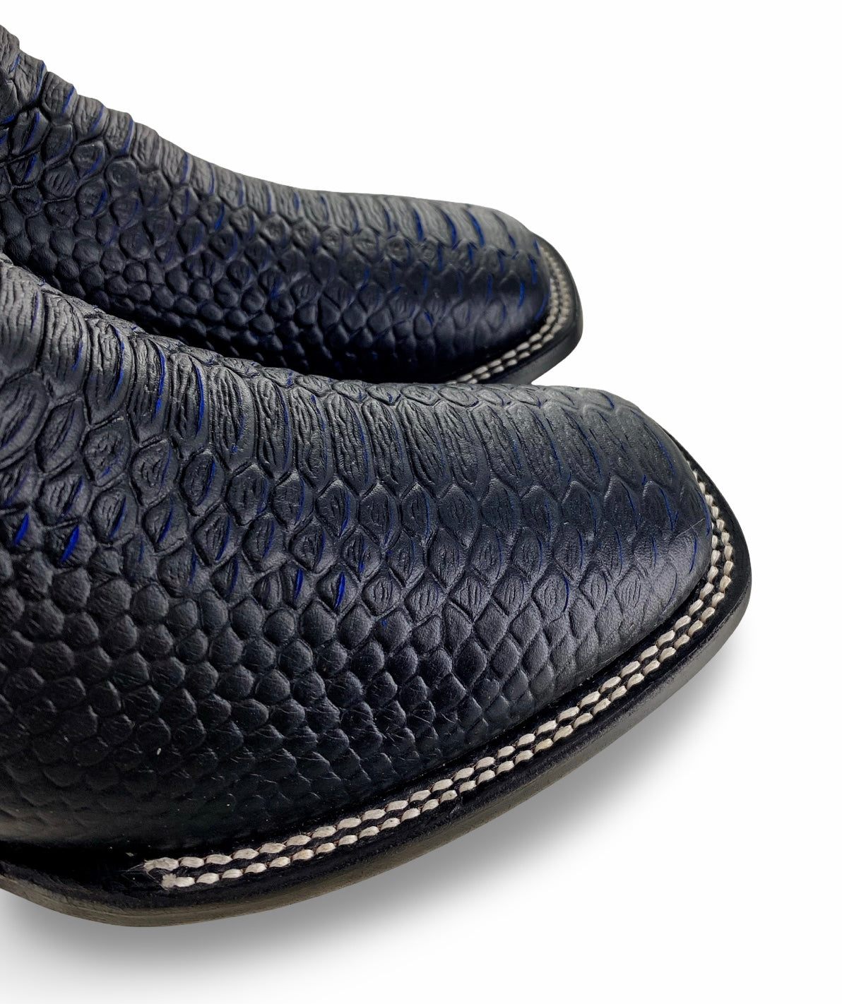 Reywelt Men's 070 PTBZC Pithon Salvaje Azul Acua Cabret Negro L-51191