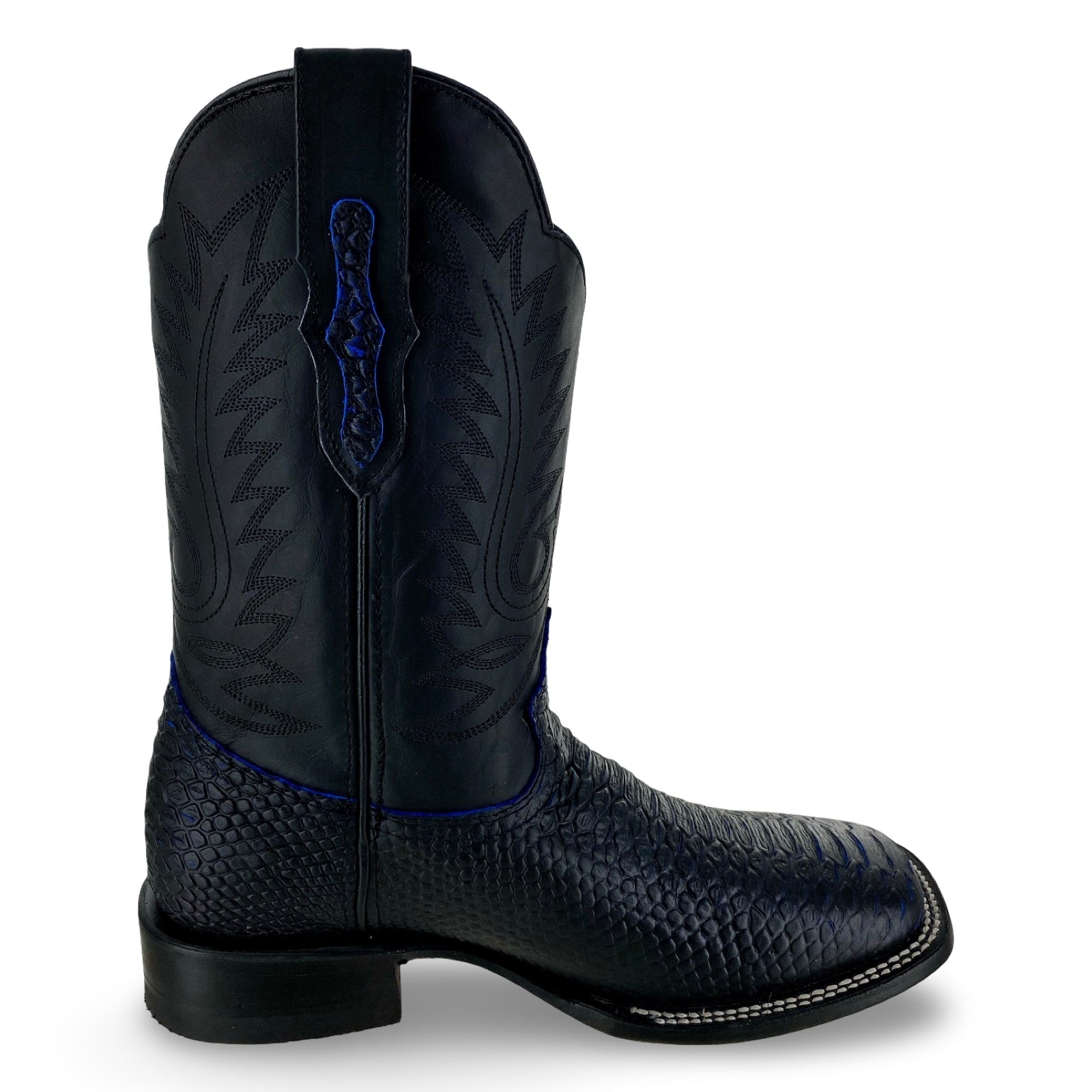 Reywelt Men's 070 PTBZC Pithon Salvaje Azul Acua Cabret Negro L-51191